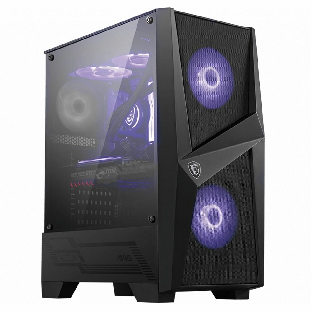 Корпус MSI MAG FORGE 100M Mid-Tower, ATX, 2xUSB 3.2, Audio I/O, 2x120mm RGB Fan, 1x120mm black Fan.