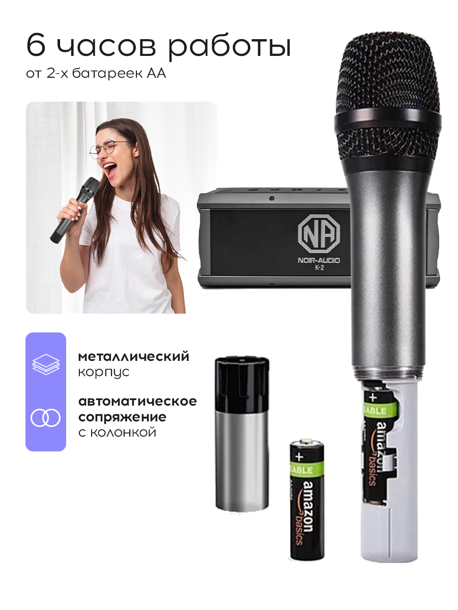 Караоке-система Noir-audio K-2 с двумя микрофонами и функцией Bluetooth — фото 1