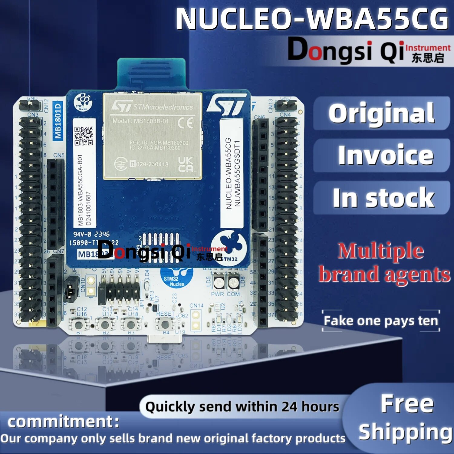1 шт./лот NUCLEO-WBA55CG STM32WBA55CG макетная плата Bluetooth с низким энергопотреблением 100% оригинальный запас