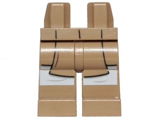 Hips and Legs with SW Jedi Robe and White Leggings Pattern, 970c00pb0764 Dark Tan U