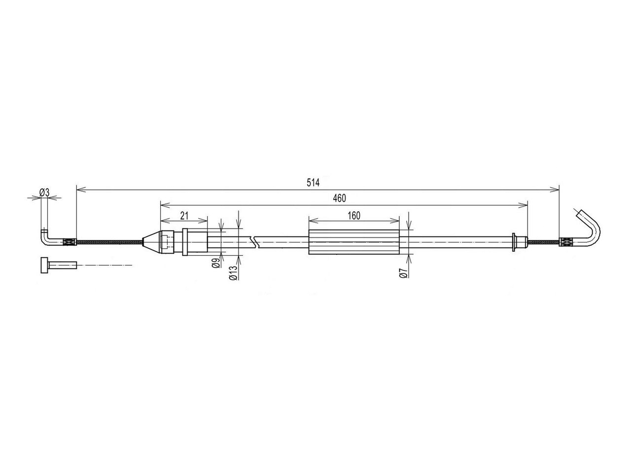 UNIO CAB-50001 (1U0837099 / 1U0837099D / 1U0837099E) трос замка двери Skoda (Шкода) Octavia (Октавия) (1u2,1u5) 96-