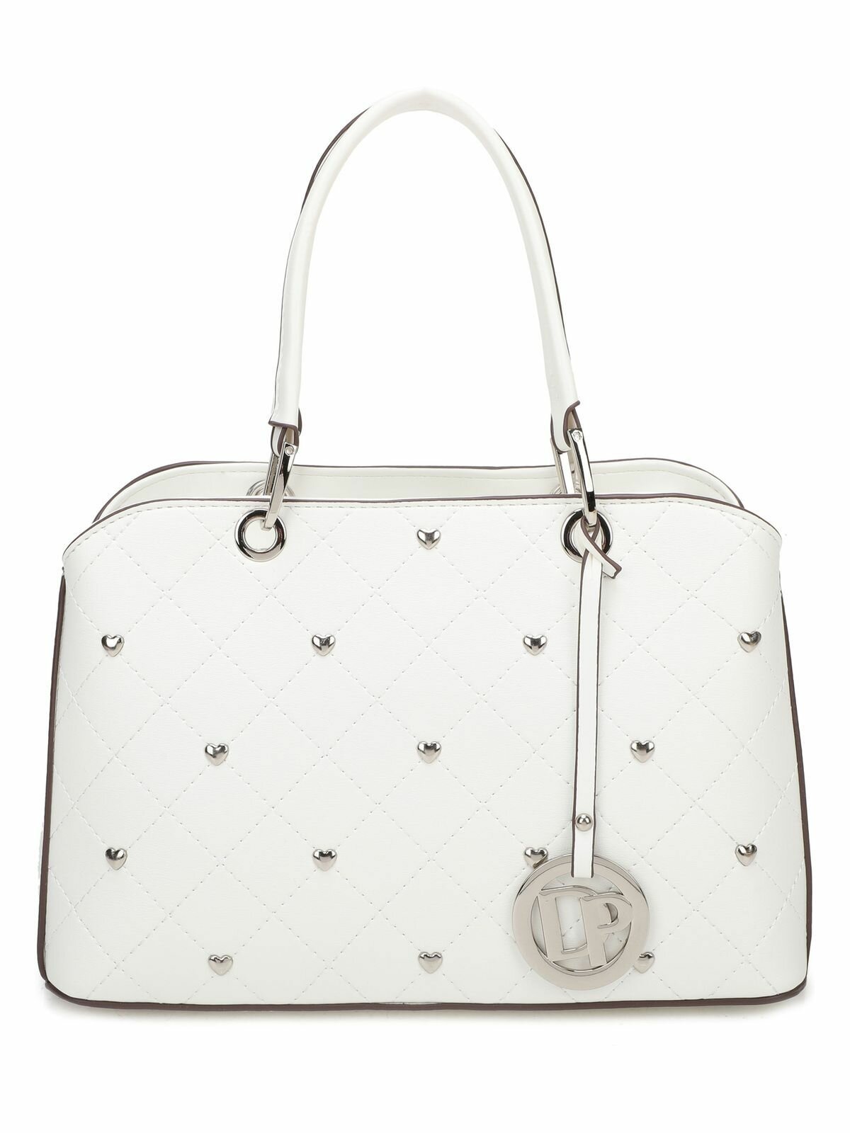 Сумка тоут Daniele Patrici, фактура стеганая, рельефная, матовая, белый — фото 1