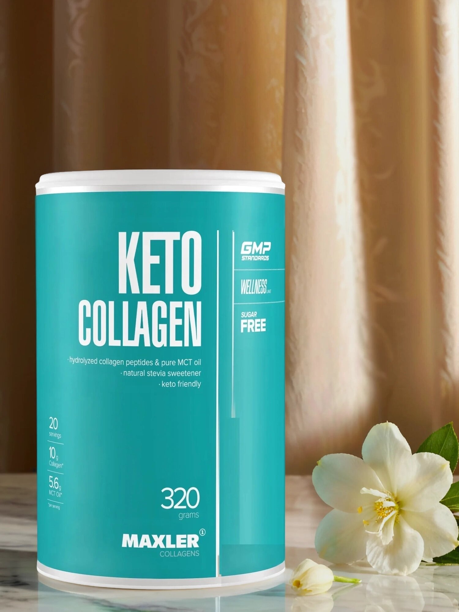 Гидролизованный коллаген Поддержка суставов и кожи Keto Collagen 320 гр (Maxler) Ваниль — фото 1