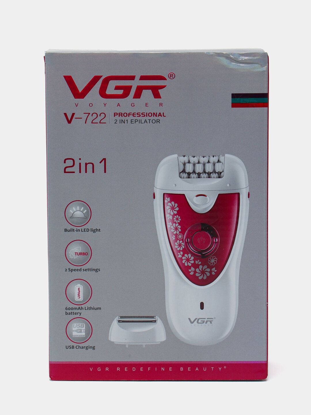 Эпилятор беспроводной 2 в 1 VGR V-722, депилятор с зарядкой от USB — фото 1