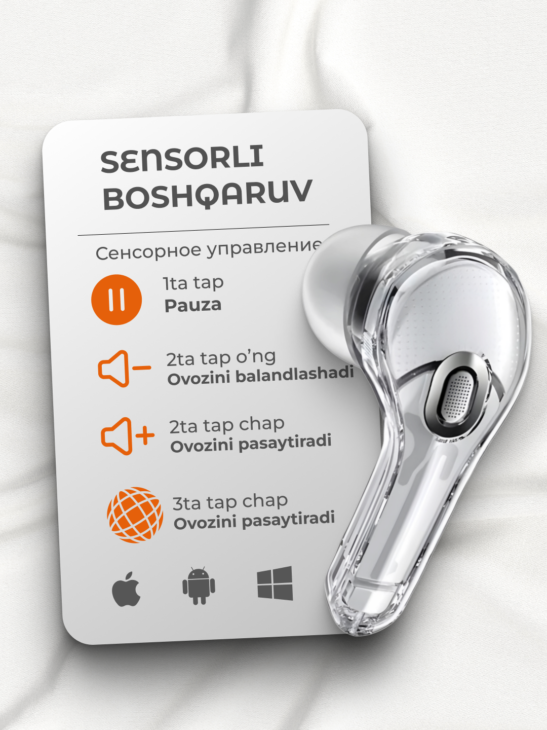 Беспроводные наушники Pods Air 31 с дисплеем микрофоном и шумоподавлением — фото 1
