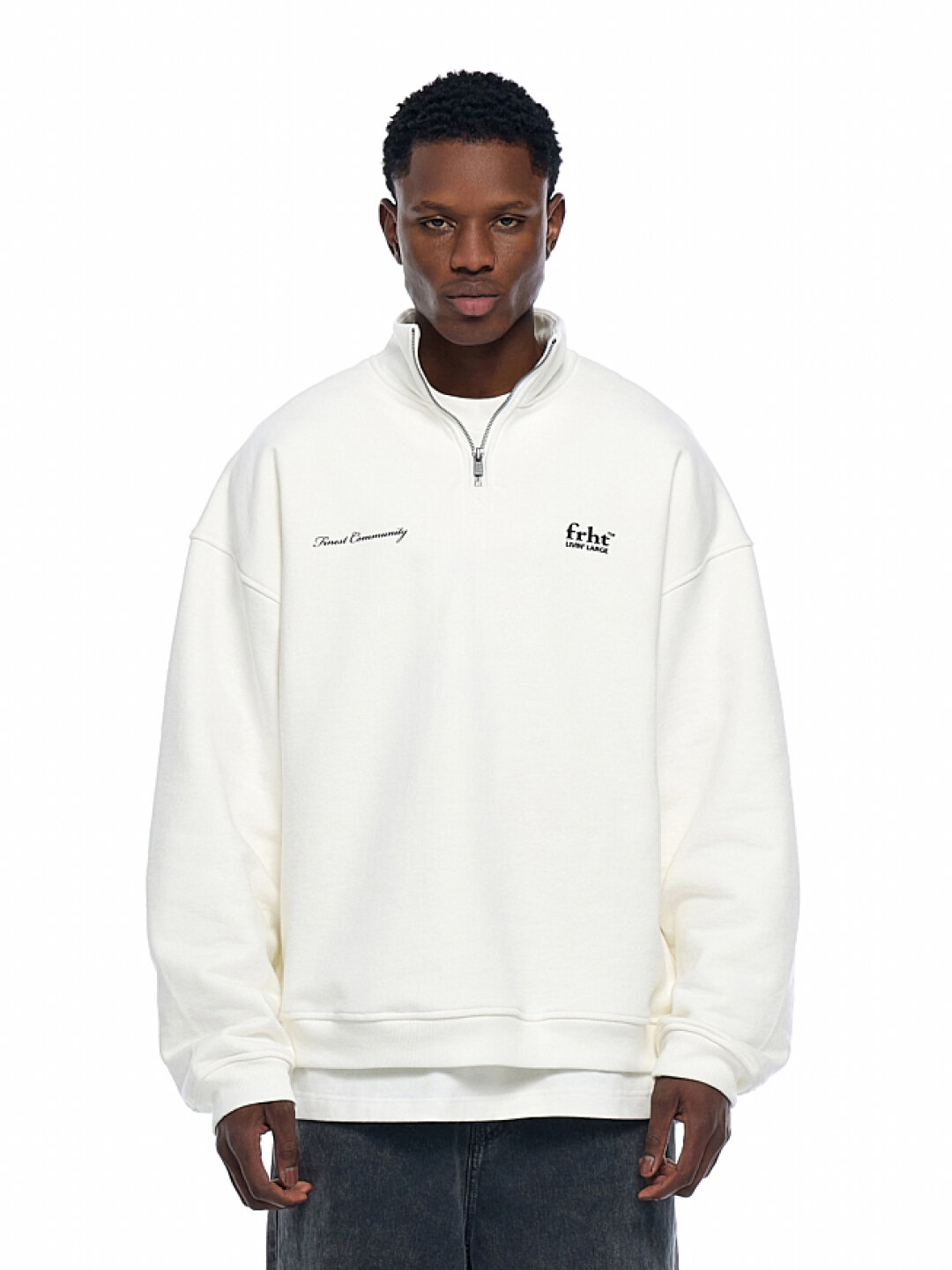 Свитшот FRHT Half-Zip, размер M, , milk
