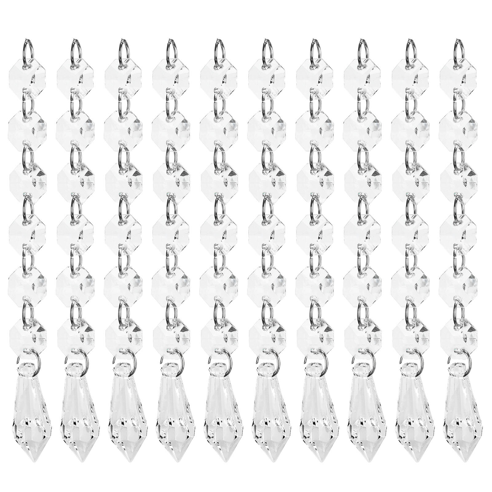 10PCS Acrylic Pendant 15cm Clear Long Drop Shape for Chandeliers Baby Room Christmas Tree