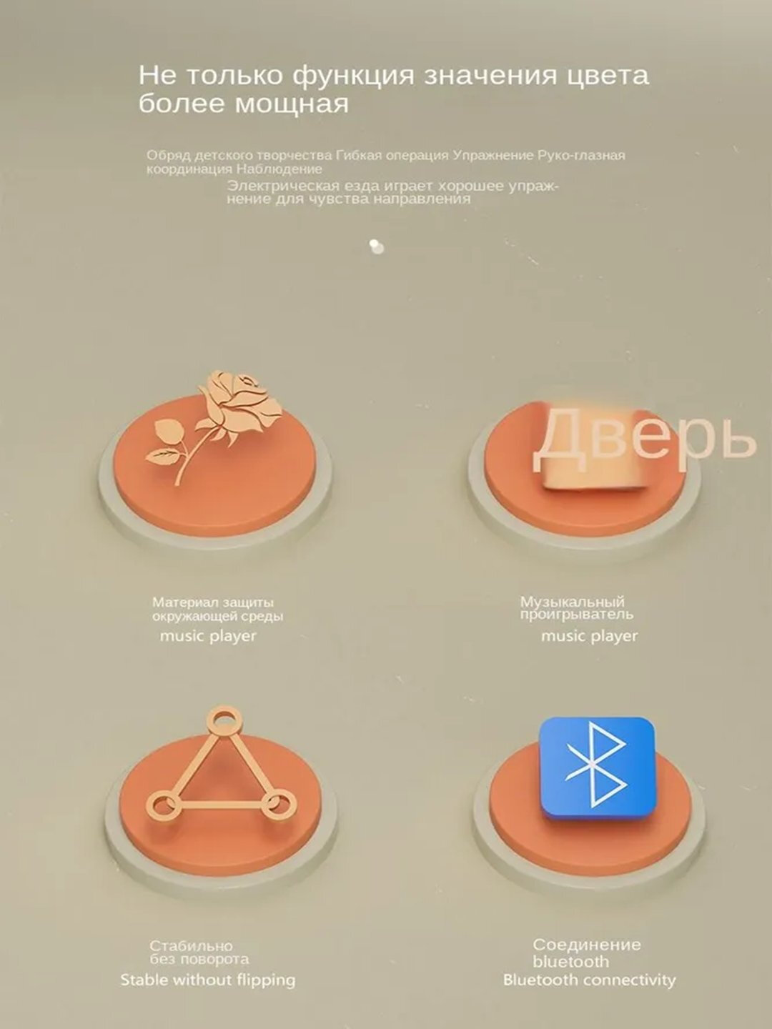 Детский мотоцикл электрический, с зеркалами и музыкальными колонками — фото 1