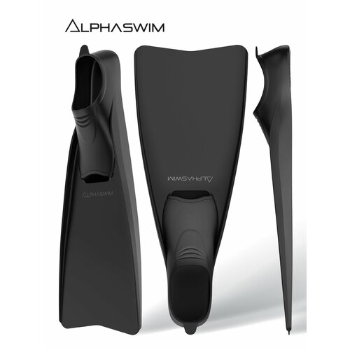 Ласты для плавания и снорклинга ALPHA SWIM длинные, с закрытой пяткой, для дайвинга, для бассейна, размер S 36/37