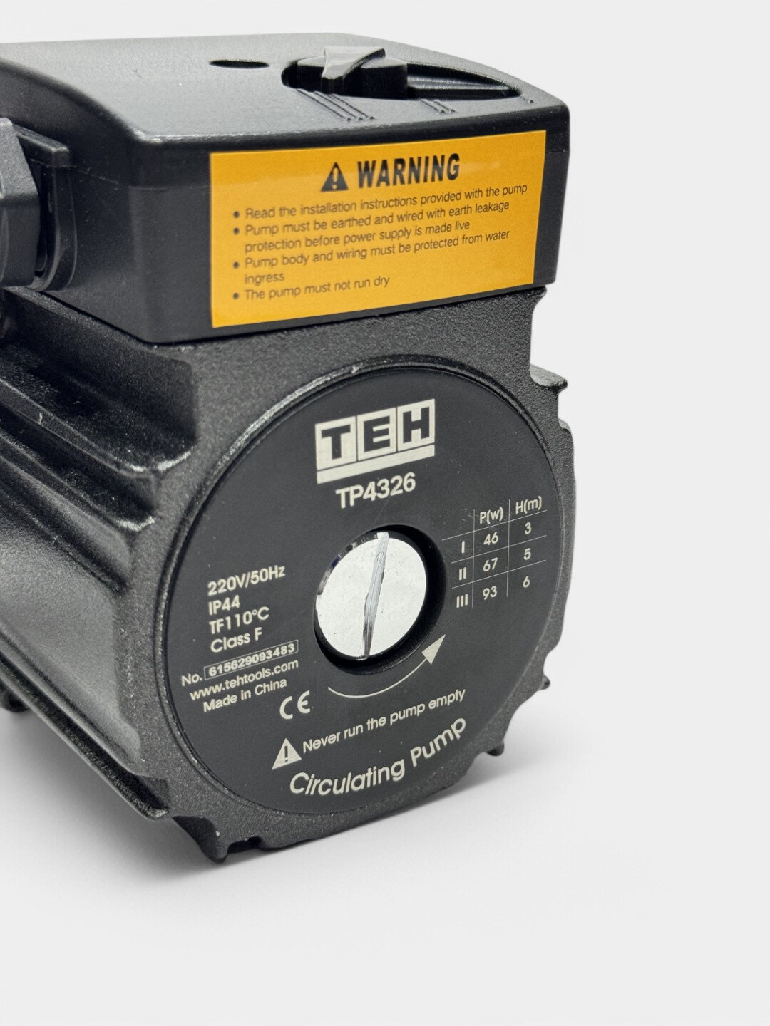 Циркуляционный насос TEH, TP4326, для чистой воды, черный, 3,9 м³/час — фото 1