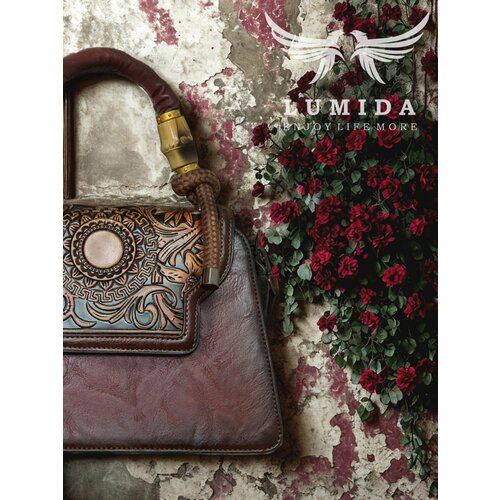 фото Сумка кросс-боди lumida, фактура матовая, гладкая, рельефная, тиснение, бордовый