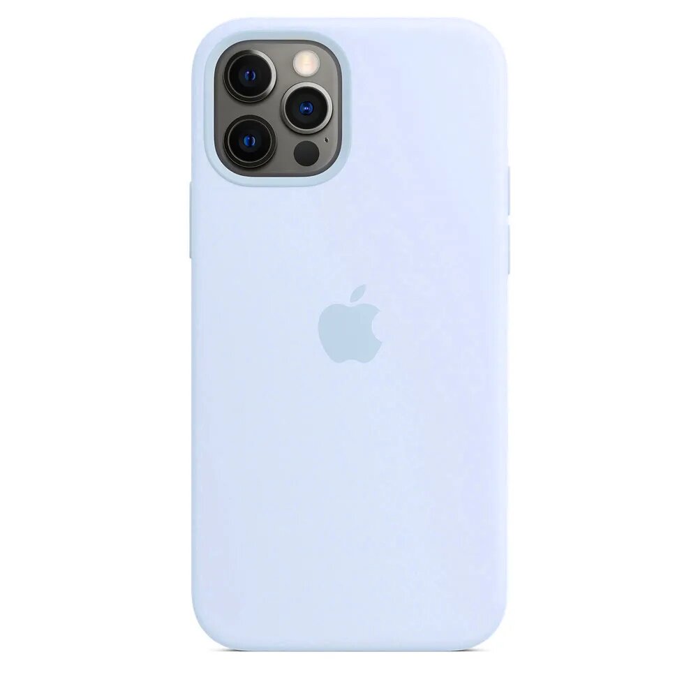 Силиконовый чехол MagSafe для iPhone 12, 12 Pro с цветной анимацией / Silicone Case Cloud Blue / Голубой