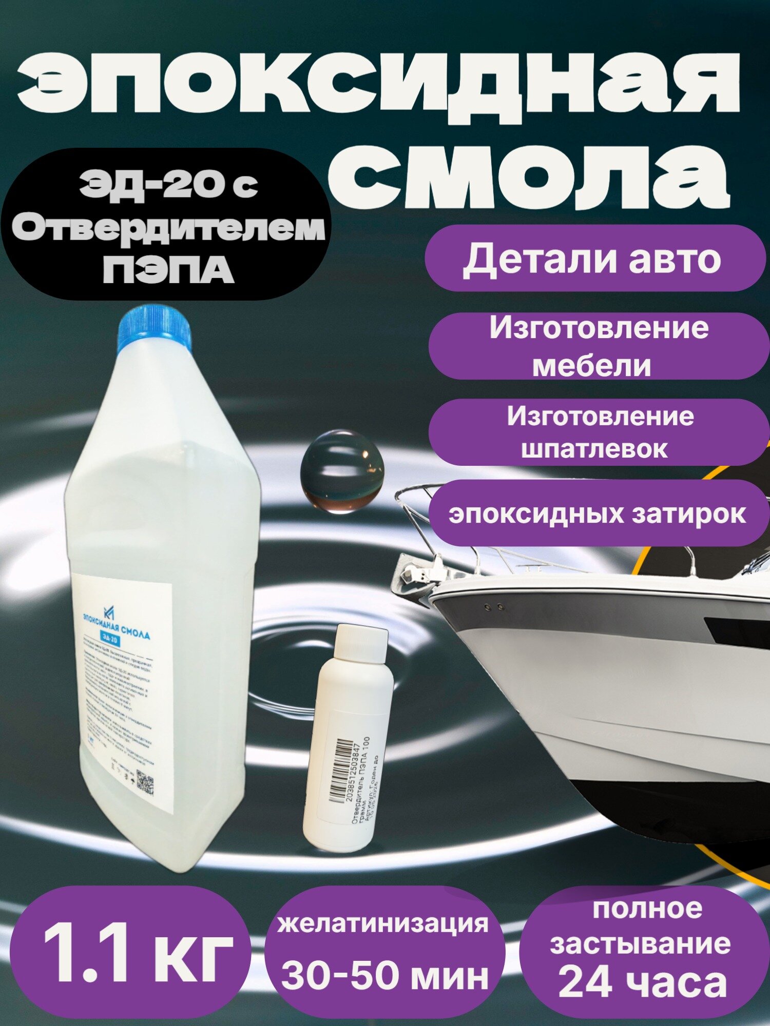Изображение Эпоксидная смола ЭД-20/отвердитель пэпа