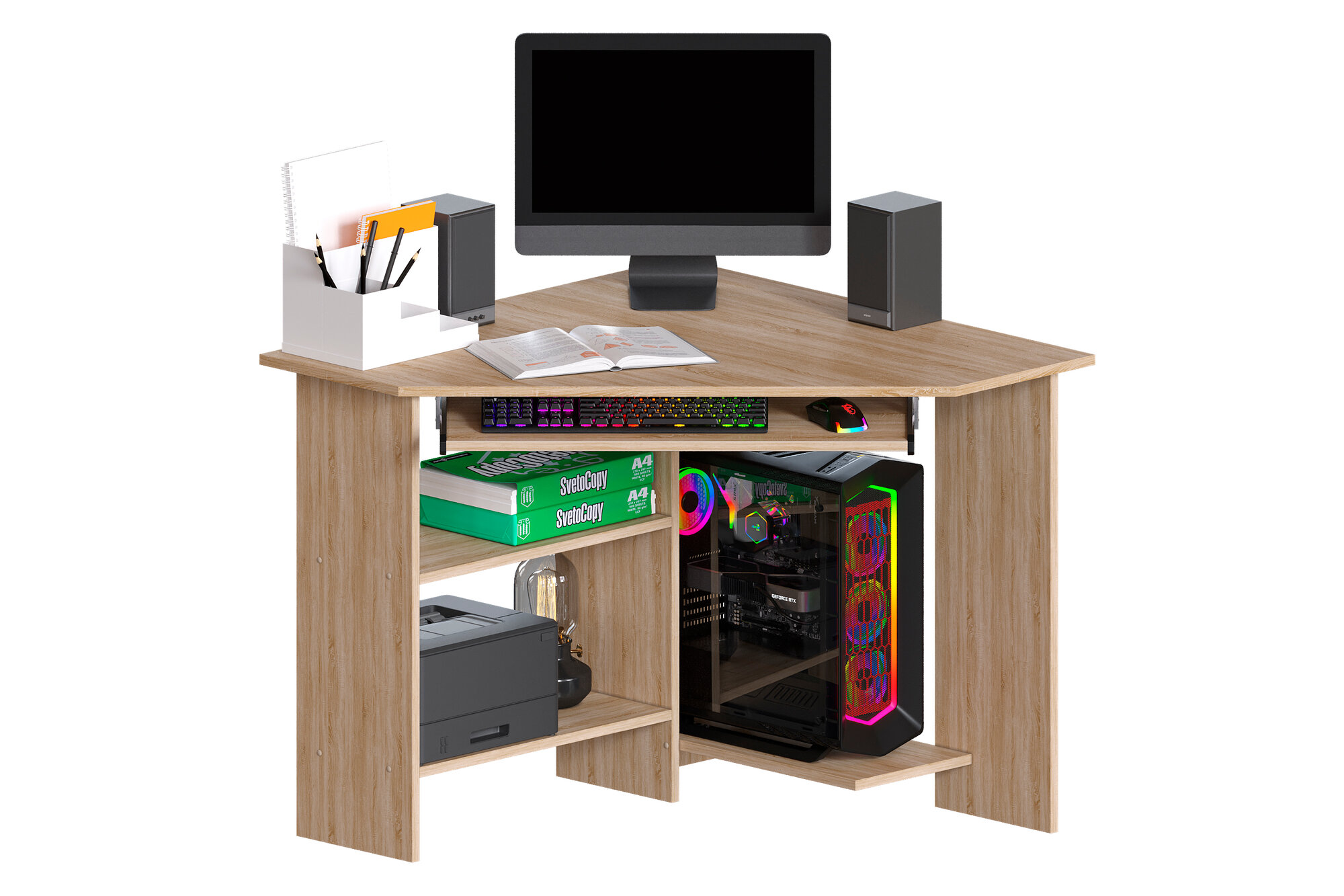 Компьютерный стол МагМебель Джаз-29 дуб сонома