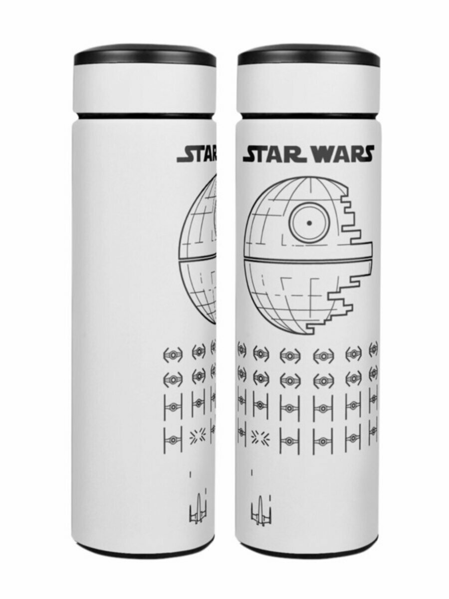 Термос «Star War Galaxy, Звёздные войны игра, шутер» (белый)