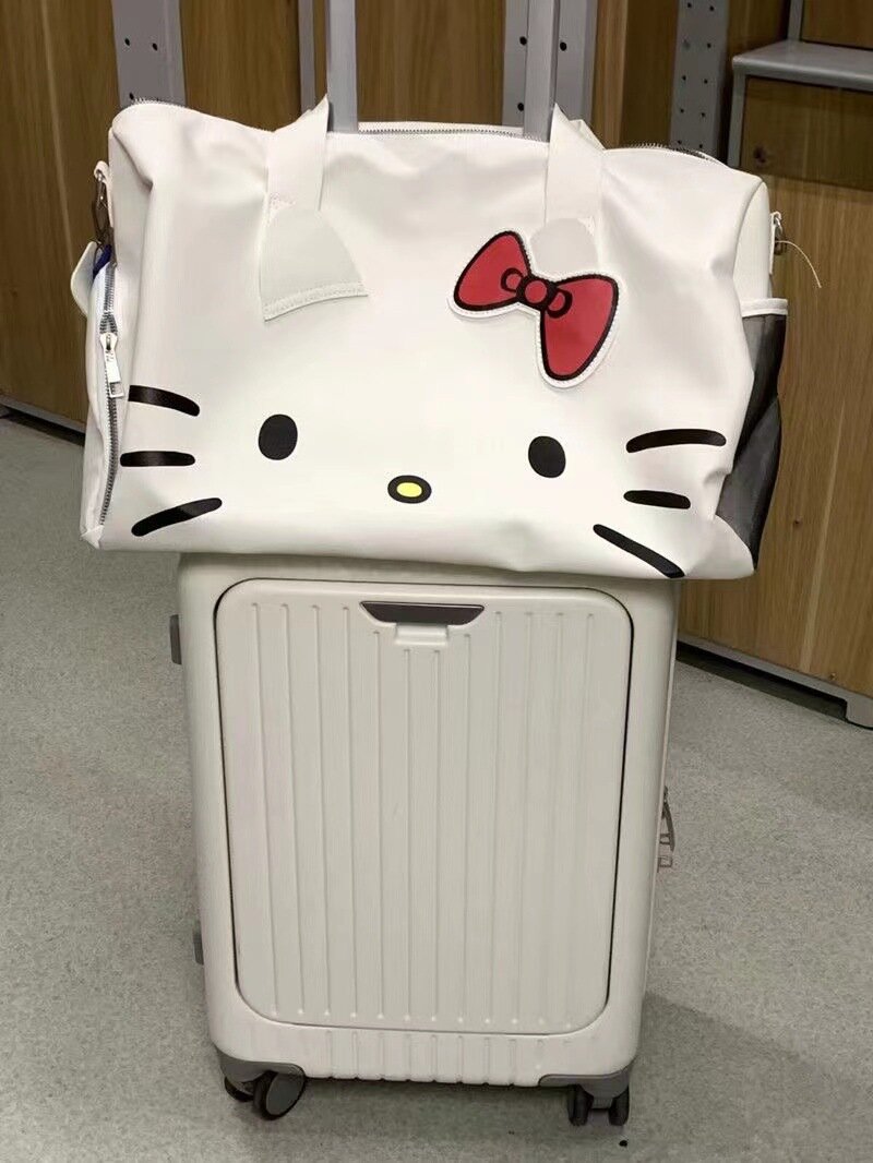Сумка женская MINISO Hello Kitty , Белый，Дорожная сумка большой емкости