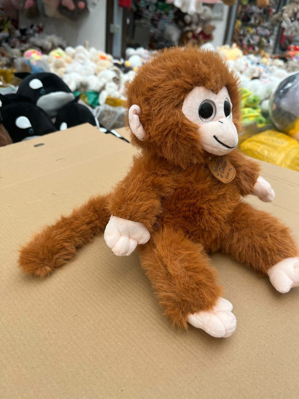 Мягкая игрушка Good Toys "Коричневая Обезьянка", искусственный мех, 35 см, коричнево-красная