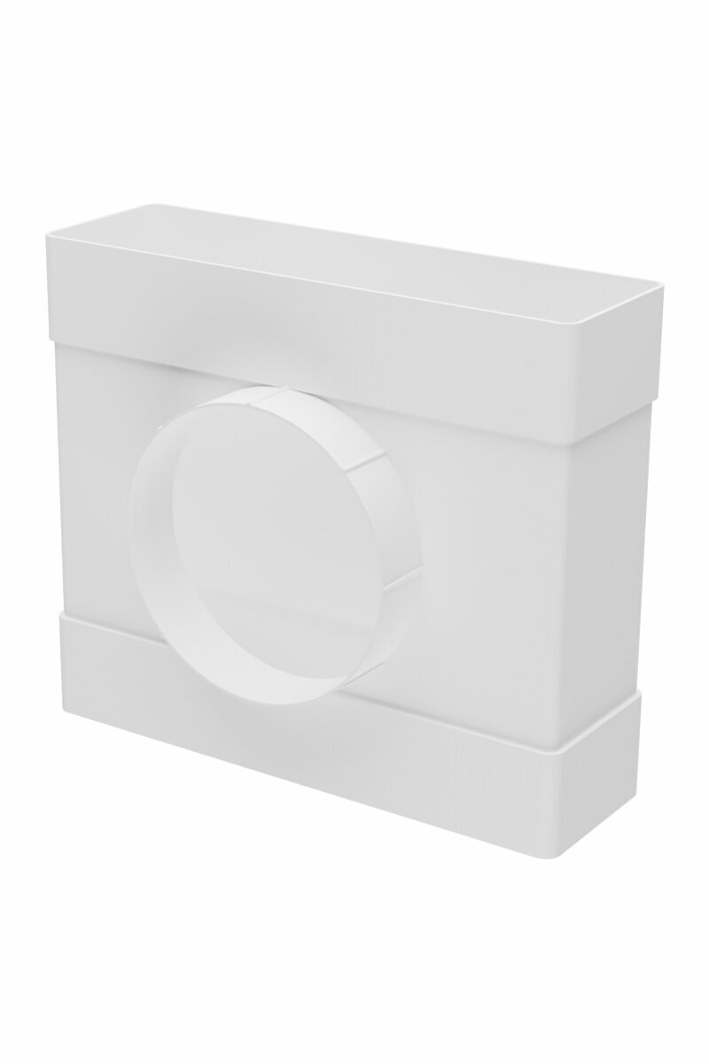 Тройник ТФП D100 с выходом 60х204 пластик ERA с выходом на фланец