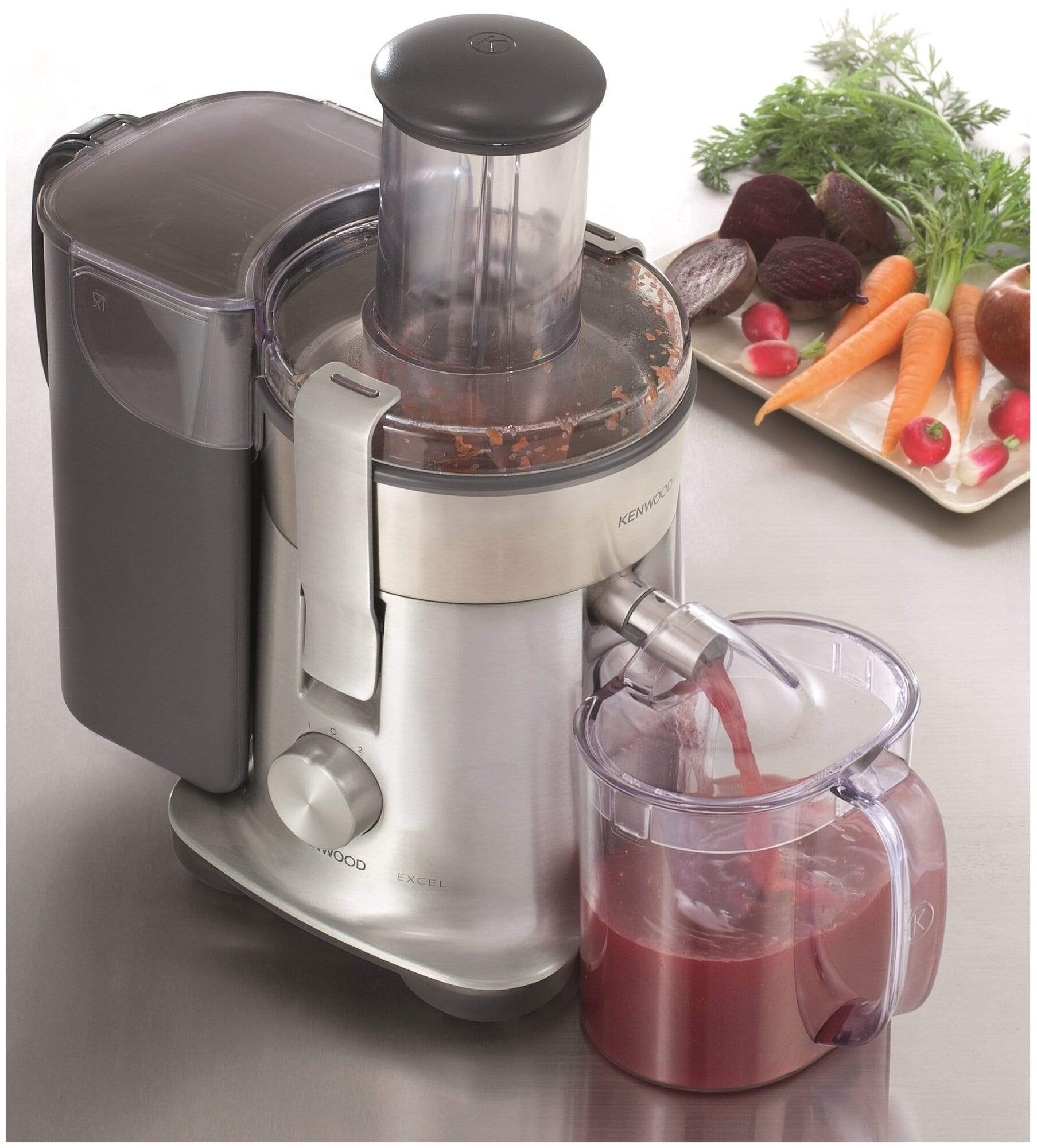 Соковыжималка Kenwood JE850, центробежная, нержавеющая сталь, серебристая — фото 1