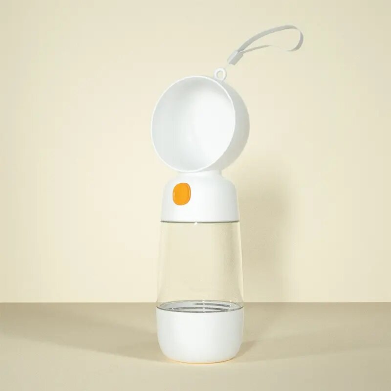 Картинки Поилка+кормушка 2 в 1 для собак, кошек, хорьков, прогулочная, портативная, поильник, переносная, дорожная миска, белая