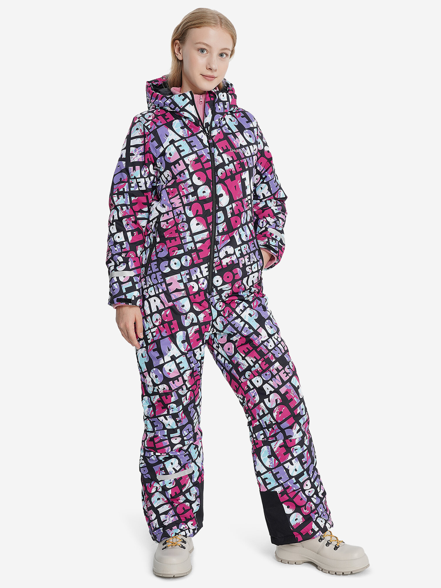 Комбинезон утеплённый De Mount Travel Girls' Padded Overall размер 146-152  малиновый