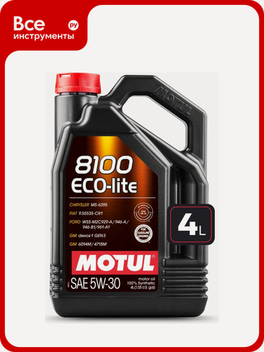 Изображение товара Моторное, MOTUL, масло MOTUL 8100 Eco-lite 5W30 4 л 113497, современных мощных бензиновых двигателей,