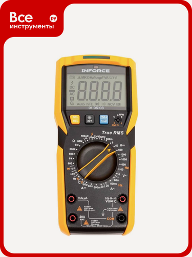 Изображение товара Цифровой мультиметр Inforce 01-05-08 с функцией True RMS, измерением температуры и автоматическим выбором диапазонов