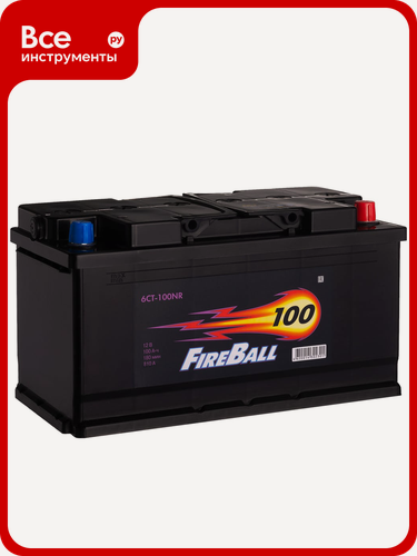Изображение товара Аккумулятор FIRE BALL NR 6СТ 100, необслуживаемый, обратная полярность, кальциевый тип, автомобильный, пусковой ток