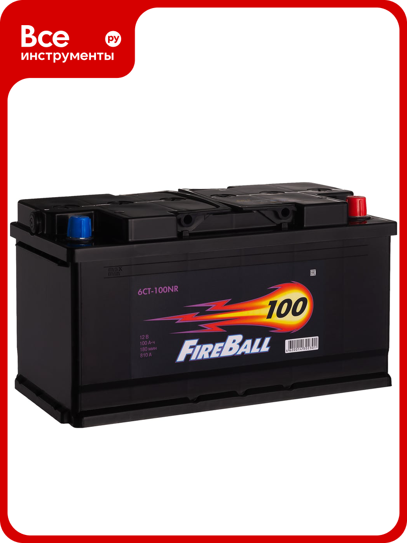 Аккумулятор FIRE BALL 6ст 100 NR, 810 А CCA, 600120020