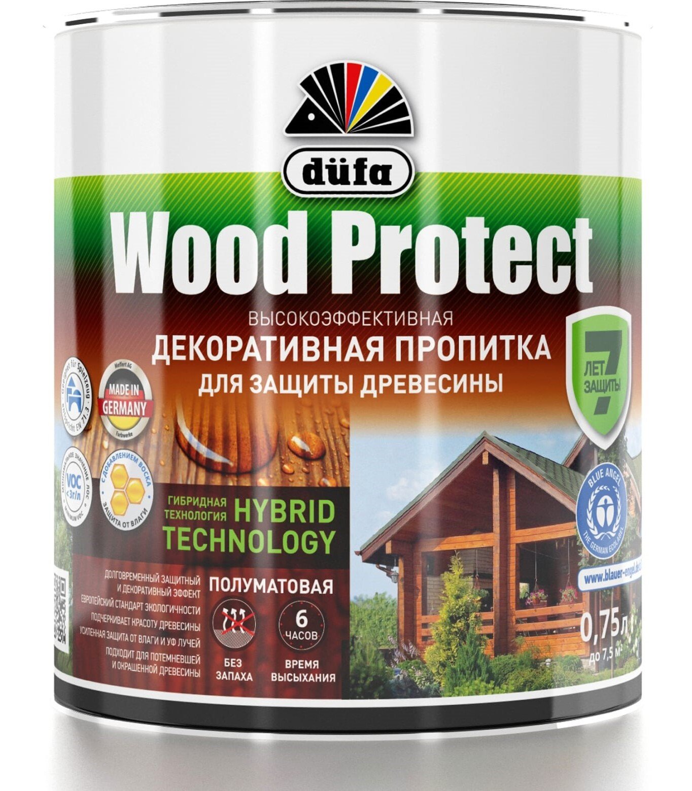 Пропитка декоративная для защиты древесины Dufa Wood Protect дуб 0,75 л