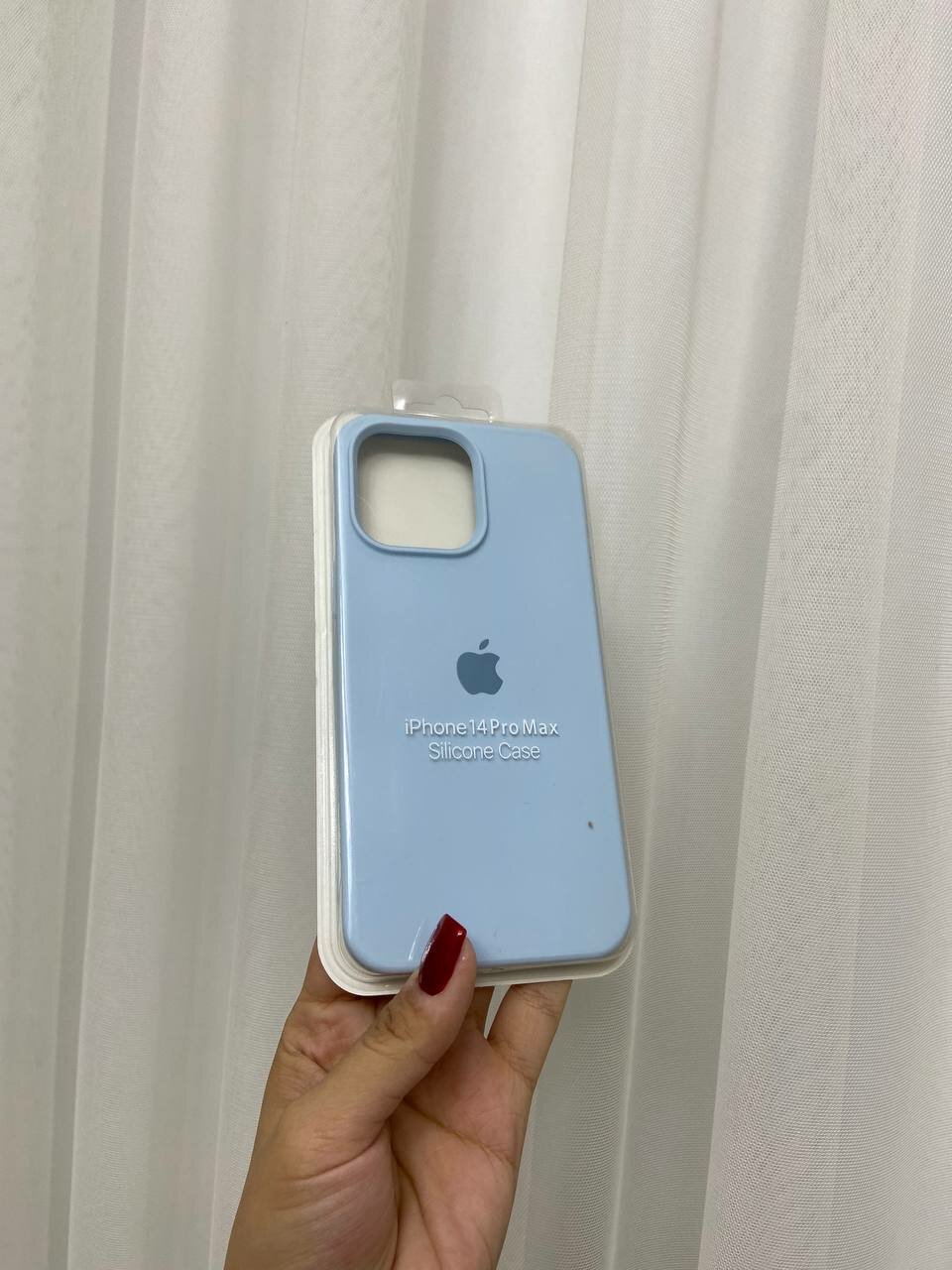 Чехол "голубой", для iPhone 14 Pro Max, силикон, матовый, противоударный