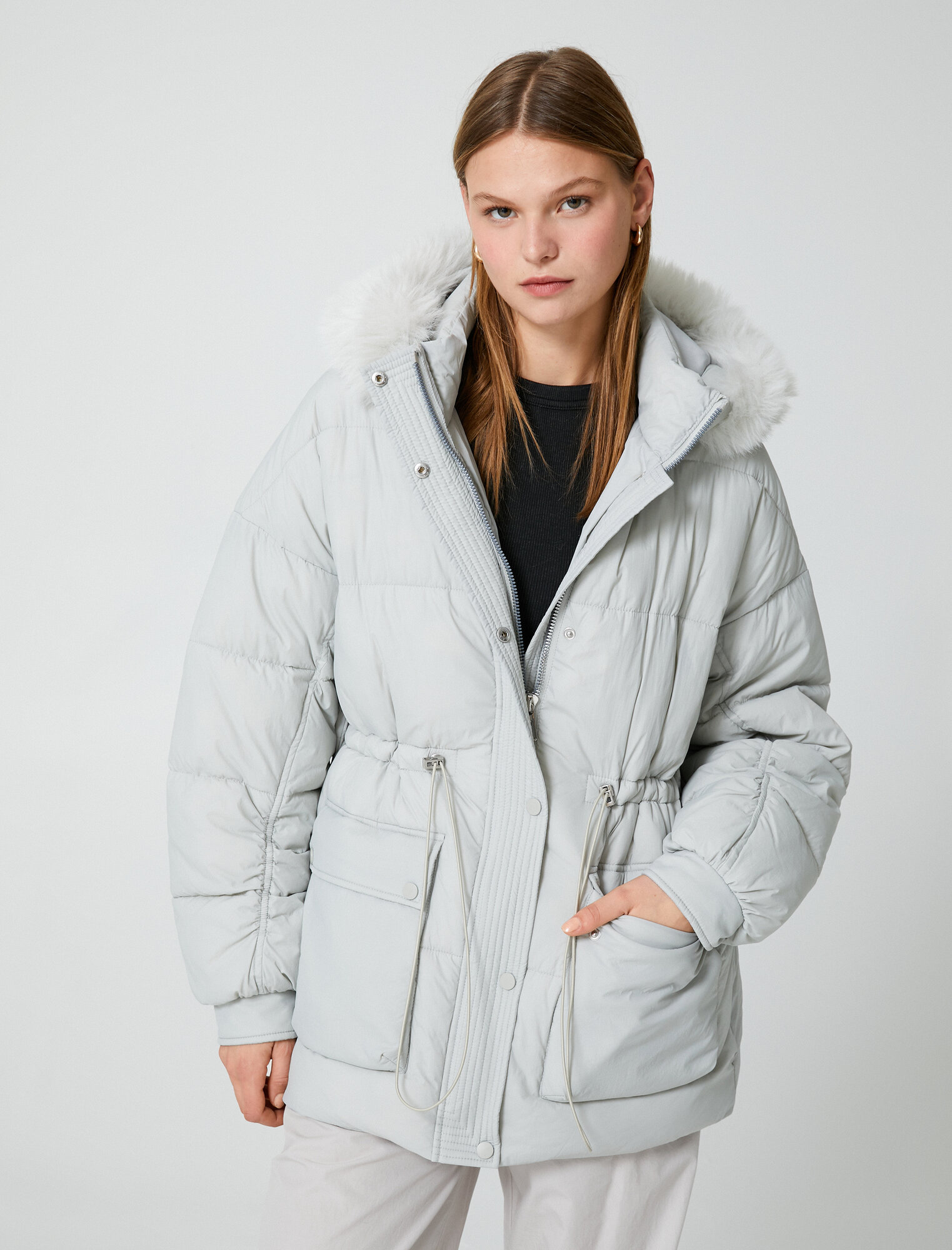 Куртка KOTON, размер 34, серый — фото 1