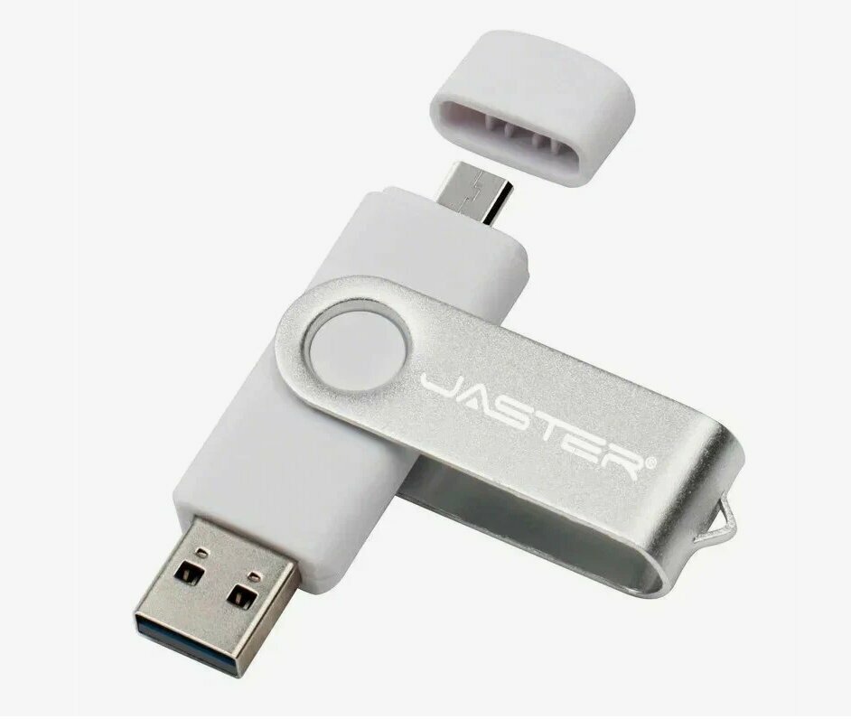 Носитель информации 2в1 USB Flash Jaster 64Gb USB + Type С двухсторонняя флешка