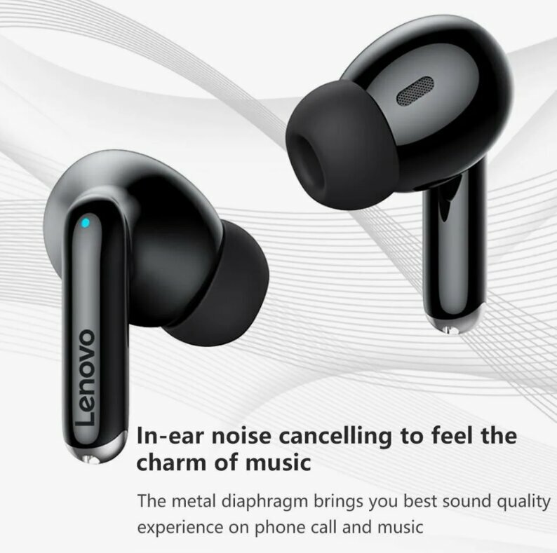 Беспроводные наушники Lenovo XT88 bluetooth 5.3 вакуумные black