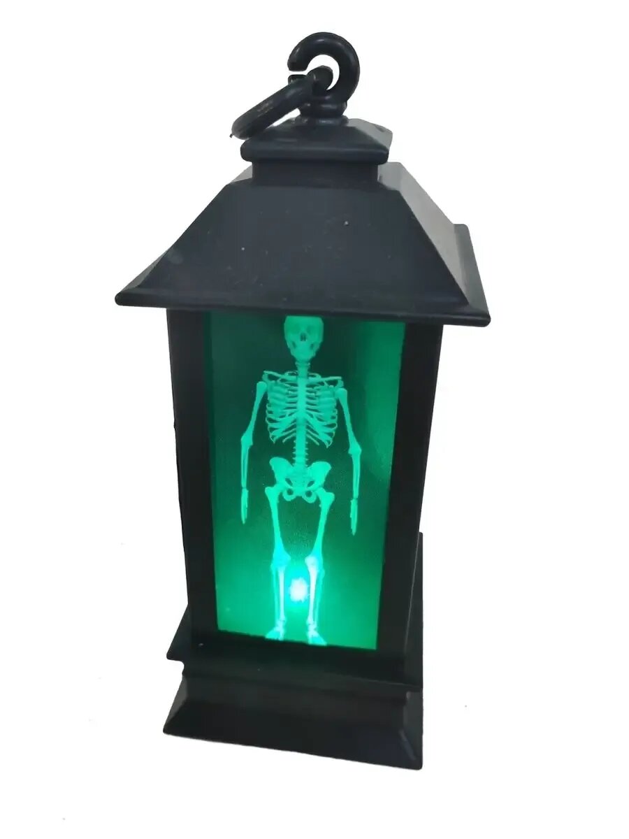 Лампа Хэллоуин прямоугольная пластиковая ( Черепа) 14,5*7 см
