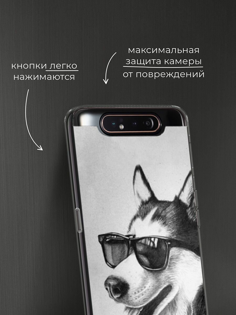 Чехол на Samsung Galaxy A80 / Самсунг Гэлакси A80 с принтом "Крутой Хаске" — фото 1