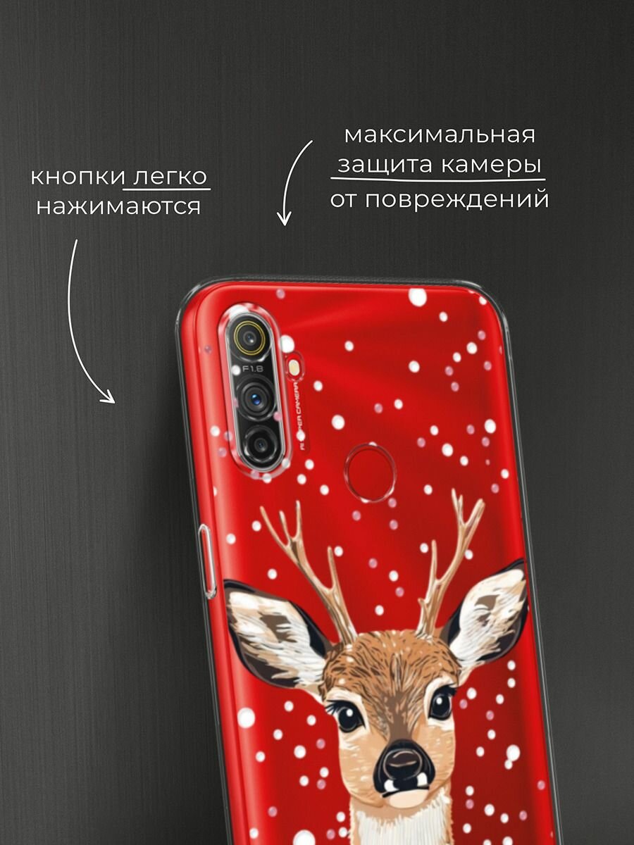 Чехол на Realme C3 / Реалми C3 с принтом "Гордый олень 3" — фото 1