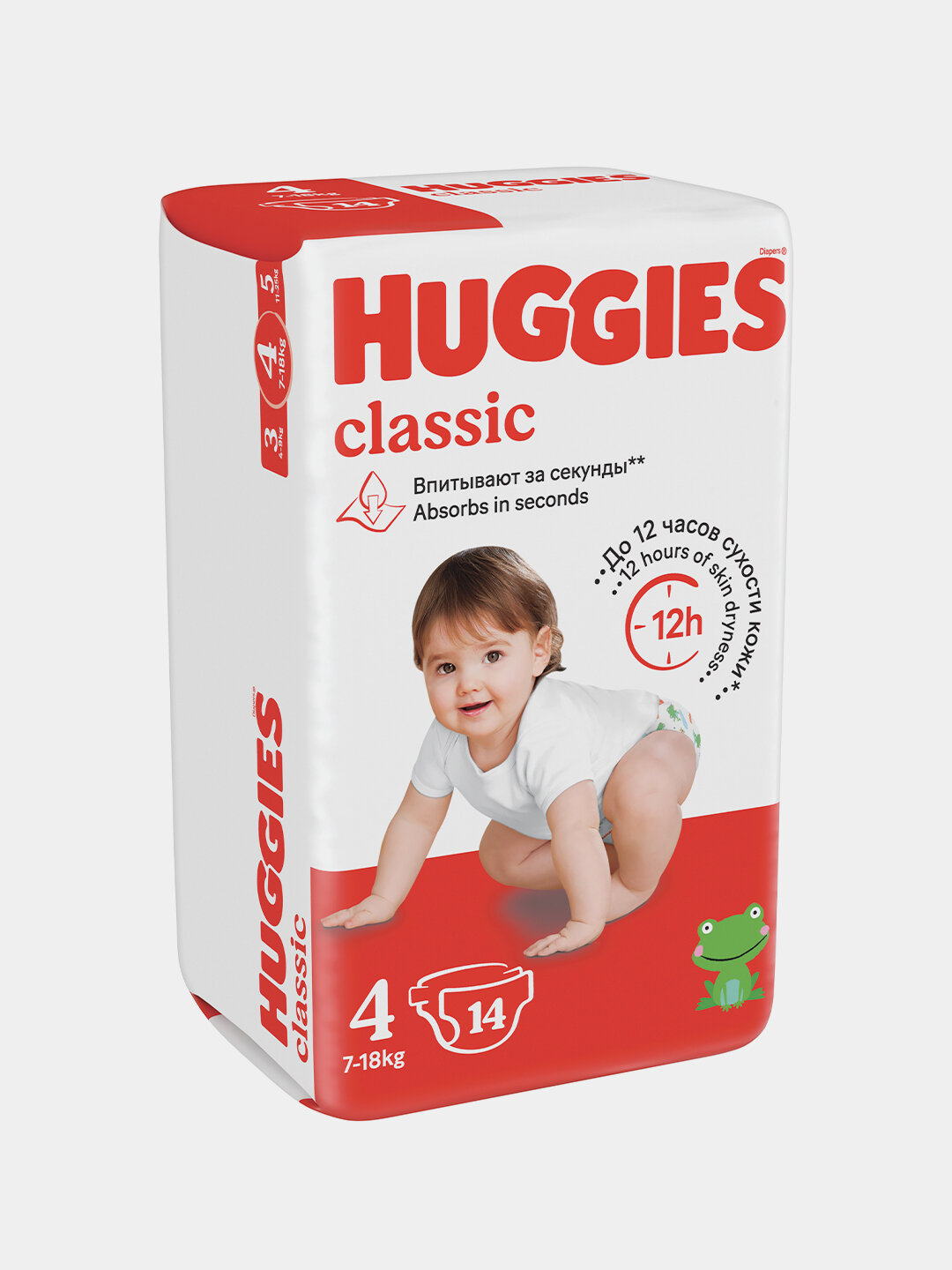 Подгузники Huggies Classic 4 (7-18кг), 14 шт. — фото 1