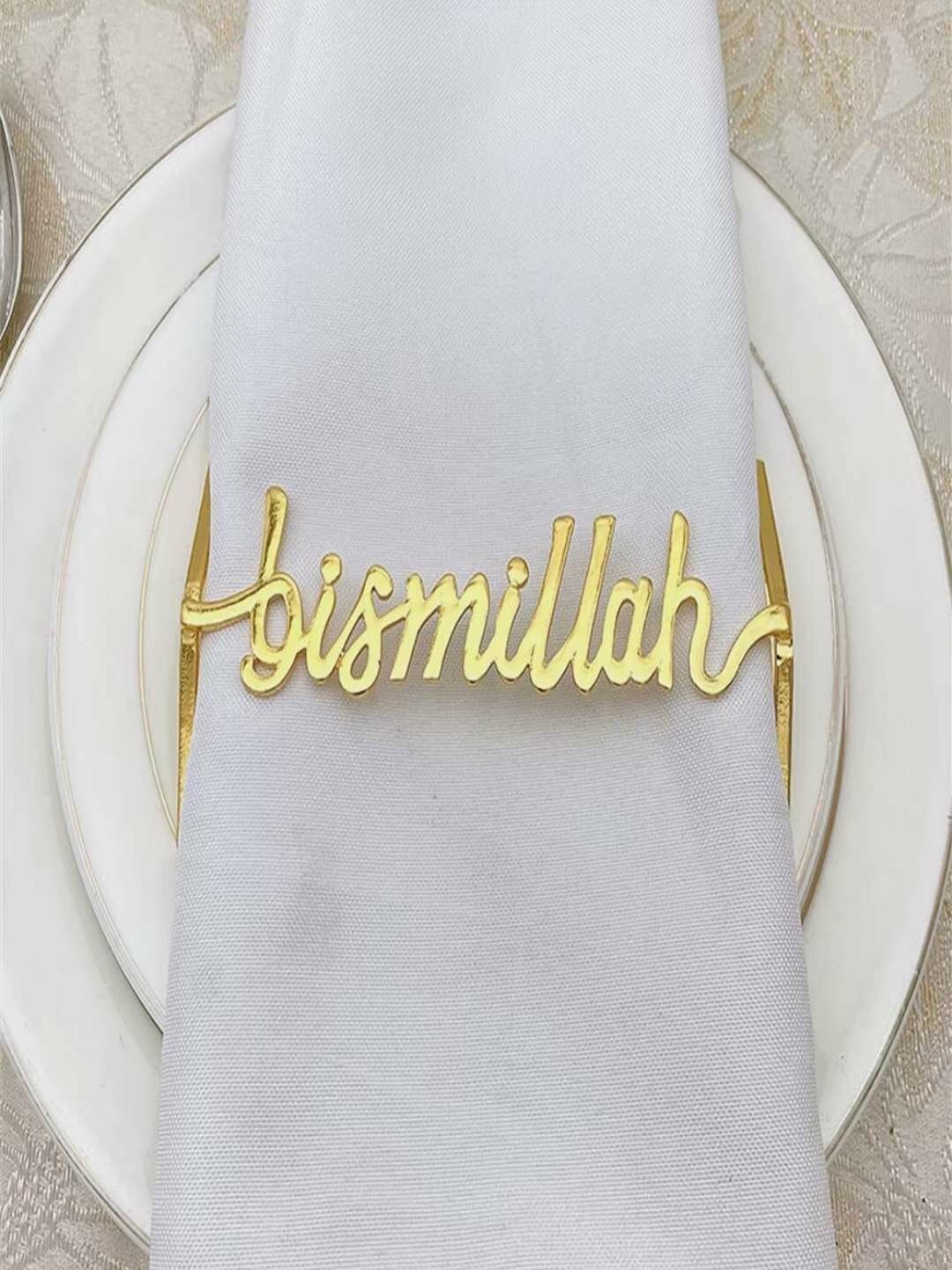 Кольцо для салфеток орнаментом Bismillah салфетница для сервировки стола, 12 шт