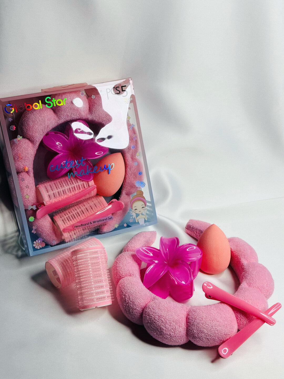 Набор для девочек с ободком для умывания — фото 1