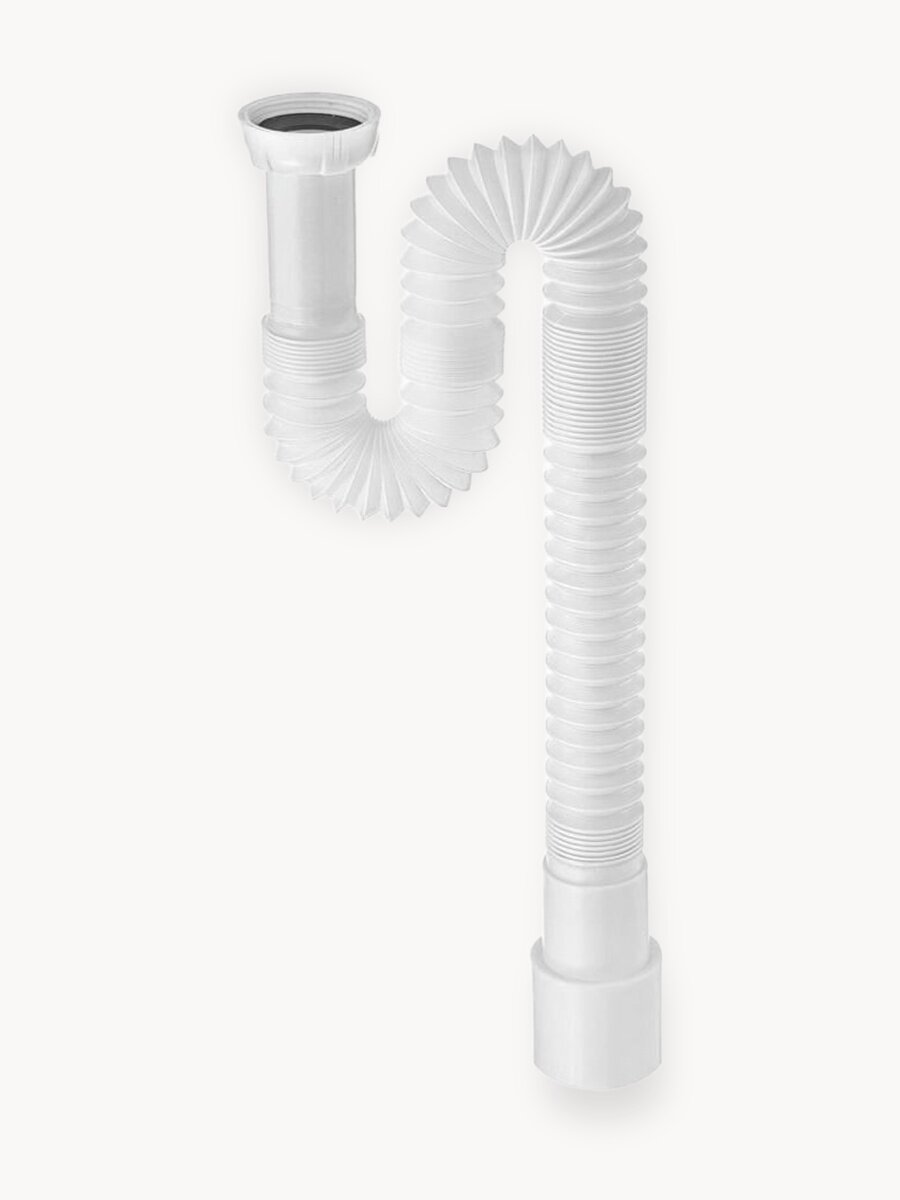 Труба гофрированная 1 1/4 х 40/50 мм длина 800 мм WIRQUIN, полипропилен, для раковины