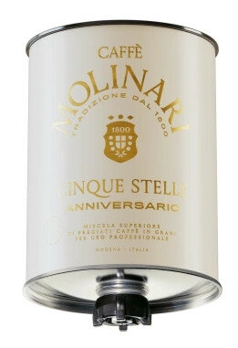 Molinari Anniversario / Cinque Stelle 5 звезд серебряная банка кофе в зернах 3кг (6703R)