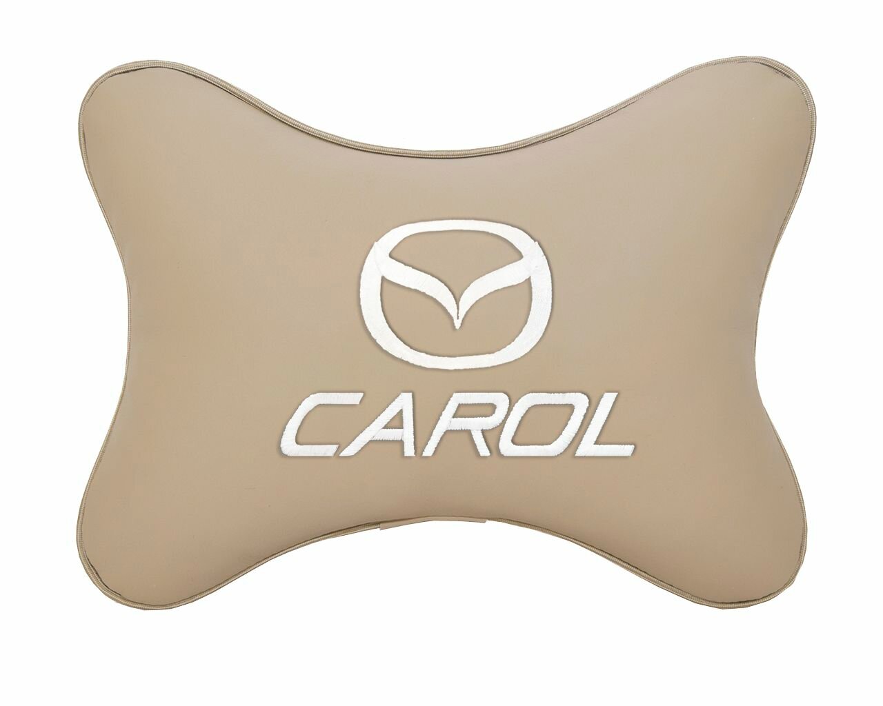 Подушка автомобильная на подголовник бежевая экокожа MAZDA Carol