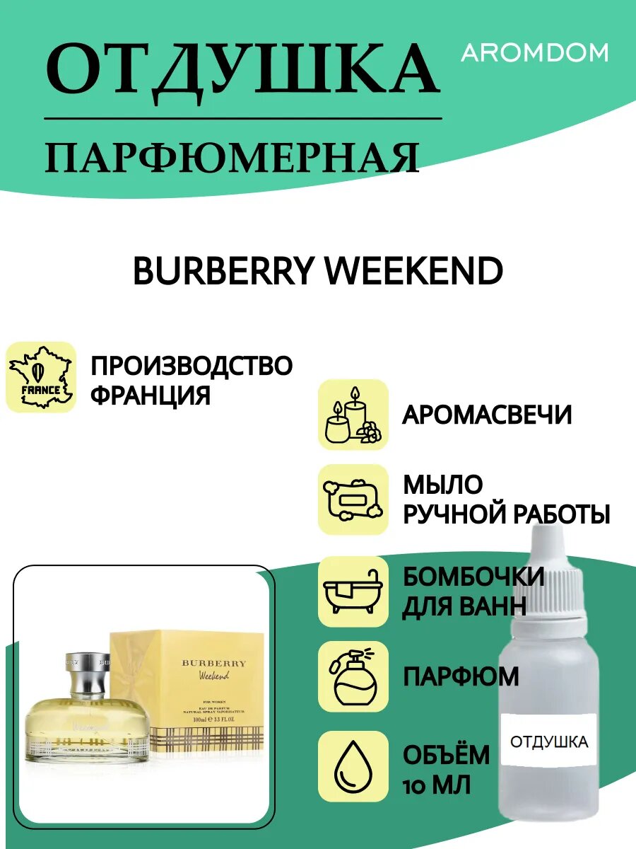 Отдушка для свечей, мыла и парфюма. Burberry Weekend