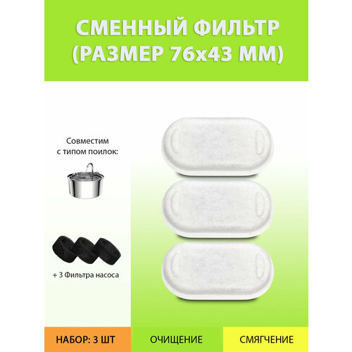 Сменный фильтр с губкой для автоматический поилки (комплект 3 шт.)