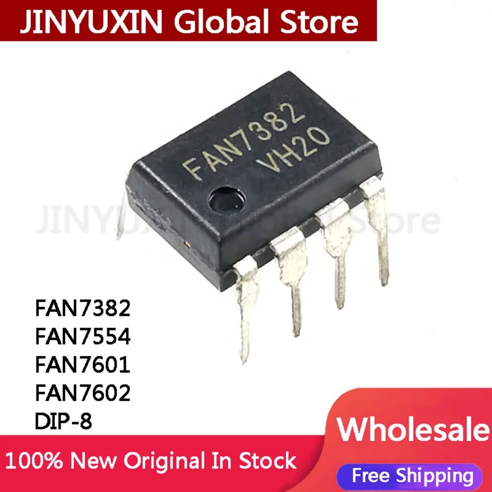 10Pcs New FAN7382 7382 FAN7554 7554 FAN7601 7601 FAN7602 7602 DIP-8 Chip Stock Wholesale BOM Заказать