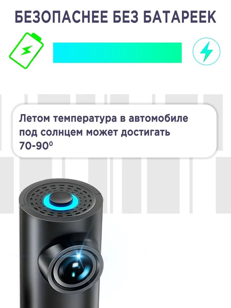 Автомобильный видеорегистратор KIBERLI LI1 TF-карта 64 Гб WI-Fi датчик движения G-сенсор черный — фото 1