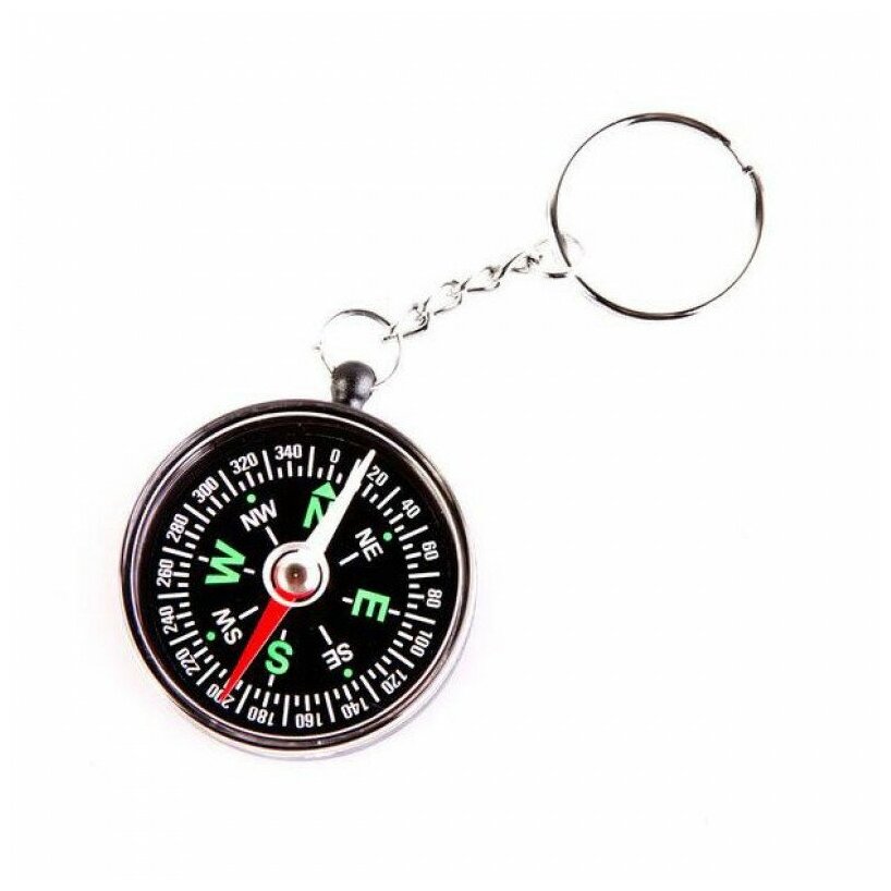 Компас-брелок Vebber, C40-1, магнитный, пластик, цепочка, кольцо — фото 1