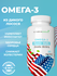 Омега 3, Омега 3 рыбий жир, для иммунитета, Omega 3, 90 капсул