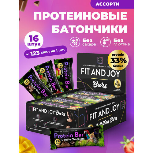 Протеиновые батончики без сахара, Fit and Joy, спортивный батончик для похудения protein bar, спортпит диетический